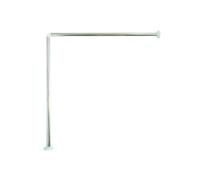 MSV, Barre tringle pour rideau de douche d'angle à fixer en Inox, support plafond & anneaux rideaux inclus, Adapté à tous les Rideaux, Montage Mural, 80x80cm Blanc