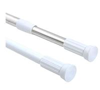 MSV, Barre Tringle pour Rideau de Douche ou Baignoire Extensible sans perçage en INOX, Adapté à Tous Les Rideaux, Barre télescopique, Embout antidérapant, 110-120cm