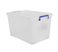 MSV Boite de Rangement avec roulettes PP Blanc Transparent 50L