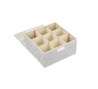 MSV Boite Tiroir de Rangement microaérée et Respirant avec 9 Compartiments et Couvercle Gris