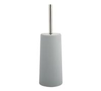 MSV France Brosse de WC avec support PP & inox – Manche acier inoxydable – Gris clair Ø36 cm