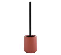 MSV - Brosse WC avec Support Céramique - Modèle MAONIE - Poils Résistants à l'usure - 10,4 x 38,8 cm - à Poser - Serviteur WC Non Fixe - Design Classique et Élégant - Terracotta Mat