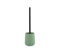 MSV - Brosse WC avec Support Céramique - Modèle MAONIE - Poils Résistants à l'usure - 10,4 x 38,8 cm - à Poser - Serviteur WC Non Fixe - Design Classique et Élégant - Vert Basil Mat