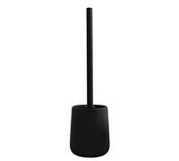 MSV, Brosse WC avec Support Céramique, Modèle MAONIE, Poils résistants à l'usure, 10,4x38,8cm, à Poser, Serviteur WC Non Fixe, Design Classique et élégant, Noir Mat