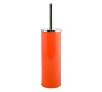 MSV - Brosse WC avec Support - INOX & Acier - pour Stockage Douche et Accessoires de Bain - Ø 11,5 x 40 cm - Orange - Idéal pour Produits de Soins Personnels