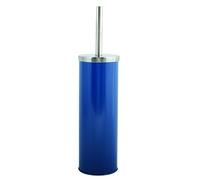 MSV - Brosse WC avec Support - INOX & Acier - pour Stockage Douche et Accessoires de Bain - Ø 10 x 40 cm - Bleu Foncé - Idéal pour Produits de Soins Personnels