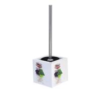 MSV Brosse WC avec Support MDF & INOX LINGGA Décor Blanc