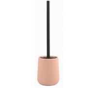 MSV - Brosse WC Céramique Maonie Rose - Design Scandinave Suspendu - Support en INOX - Manche Ergonomique Long - Ø10,4 x 38,8 cm - Tête en Silicone Facile à Nettoyer