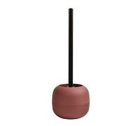 MSV - Brosse WC Gino Berry - Design Suspendu avec Support Murale - Ø9.1 x 37.4 cm - Couleur Bordeaux - Manche Ergonomique et Tête Remplaçable - Hygiénique et Facile à Nettoyer