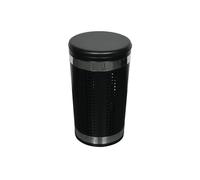 MSV Coffre à Linge Panier métal Noir Mat, capacité 46 L, avec Couvercle rembourré Noir, Noir Mat