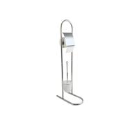 MSV - Combiné WC Chromé - Design Élégant et Fonctionnel - Accessoire Pratique pour Salle de Bain - Taille Standard - Finition Gris - Compact et Polyvalent