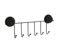 MSV, Crochets Mega Ventouse pour Accrocher et Organiser, Idéal pour Salle de Bain ou Cuisine, Fixation Forte et Durable, Taille : 6 Crochets, Couleur : Noir