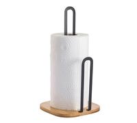 MSV Dérouleur essuie-tout Design industriel Bambou & Acier ELIE Noir mat