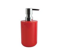MSV - Distributeur de Savon INAGUA - Compatible avec Accessoires Inagua - Taille Standard - Ø 7 x 18 cm - Couleur Rouge - Matériau PS Résistant - Idéal pour Salle de Bain