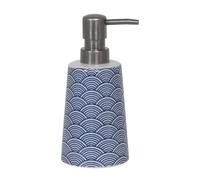 MSV - Distributeur de Savon Modèle Ikat - Élégant et Pratique pour Votre Salle de Bain - Facile à Remplir et à Utiliser - Parfait pour Un Usage Quotidien - Bleu & Blanc