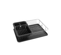 MSV Egouttoir à vaisselle avec plateau en Acier Chromé Noir Mat