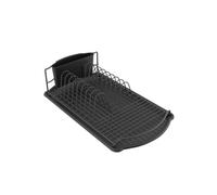 egouttoir à vaisselle avec plateau en acier noir mat