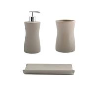 MSV Ensemble 3 Accessoires de Salle de Bain Céramique Palma Taupe