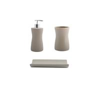 MSV Ensemble 3 Accessoires de Salle de Bain Céramique Palma Taupe