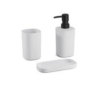 MSV Ensemble 3 Accessoires de Salle de Bain Lona Blanc