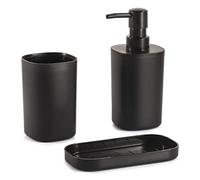 MSV France - Ensemble 3 pièces salle de bain Lona - Design épuré - Noir - Taille standard