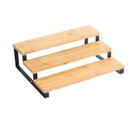 MSV Etagère à épices 3 Niveaux Design Industriel Bambou & Acier Elie Noir Mat