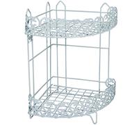 MSV Etagère d'angle de douche 2 niveaux à fixer AGADIR Blanc