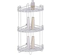 MSV Etagère d'angle de douche 3 niveaux à fixer AGADIR Blanc