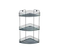 MSV Etagère d'angle de Douche 3 Niveaux à Fixer KERY Acier Noir Mat