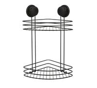 MSV - Étagère d'angle de Douche avec ventouses - Acier Chromé - 31,5 x 31,5 x 40 cm - Étagère d'angle 2 Niveaux - Fixation Solide - Résistance à l'humidité