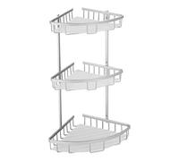 MSV Etagère d'angle de Douche 3 Niveaux à Fixer Teresina Alu Satiné