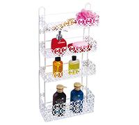 MSV Etagère de Douche 4 Niveaux à Fixer Agadir Blanc