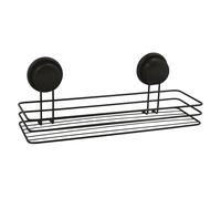 MSV Étagère de Douche Filaria sans perçage avec ventouses en Acier chromé 32 x 14 x 13 cm Noir Mat