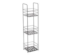 MSV Étagère de Salle de Bain avec 3 étagères en métal Noir Mat