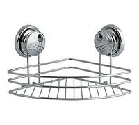 MSV Etagère Panier d'angle de Douche à ventouses Acier Chromé
