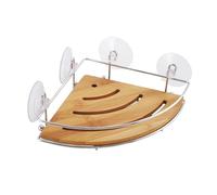 MSV Etagère Panier d'angle de Douche à ventouses en Bambou