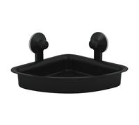 MSV Etagère Panier d'angle de Douche à ventouses PVC Noir Mat