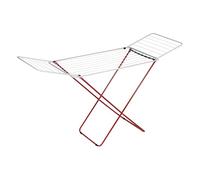 MSV - Étendoir à Ailes 18M - Acier Blanc et Rouge - Capacité Séchage Optimale - Dimensions 180x50x108cm - Durable et Pliable - pour Intérieur et Extérieur - Pratique et Efficace