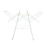 MSV, Etendoir à Linge Accordéon Extensible, Jusqu'à 33 mètres pour Faire sécher Une Grande quantité de vêtement, repliez et transportez Les vêtements étendus Facilement, en Acier, 33m Blanc