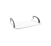 MSV - Étendoir Balcon 5M en Acier Blanc & Noir, Grande Capacité, Dimensions 60x36.3x12cm, Idéal pour Séchage de Linge, Compact et Durable, Parfait pour Espaces Restreints