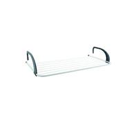 MSV - Étendoir Balcon 7M Acier Blanc & Noir, Grande Capacité, Dimensions 74x36.3x12cm, Idéal pour Séchage de Linge, Robuste et Durable, Gain d'Espace, Parfait pour Vêtements et Tissus Délicats
