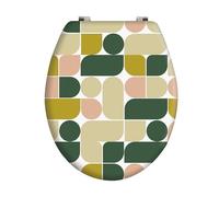 MSV - F1 Abattant WC MDF Joyce - Charnières Résistantes - 42,5 x 36,5 x 5 cm - Multicolore - Design Universel Adapté à Toute la Famille - Installation Facile et Nettoyage Rapide