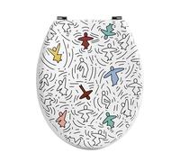 MSV - F1 Abattant WC MDF Karl - Charnières Résistantes - 42,5 x 36,5 x 5 cm - Multicolore - Design Universel Adapté à Toute la Famille - Installation Facile et Nettoyage Rapide