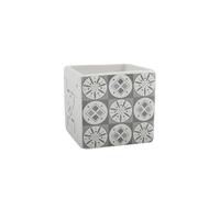 MSV France Gobelet céramique Evora 8x8x8 cm Gris et Blanc