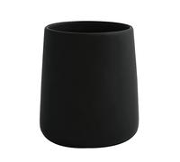 MSV - Gobelet Céramique Maonie - Finition Noir Mat - Design Élégant pour Salle de Bain - Ø 8 x 11 cm - Idéal pour Brosse à Dents et Accessoires - Durable et Facile à Nettoyer