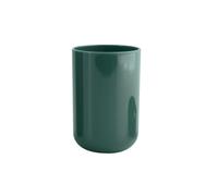 MSV - Gobelet INAGUA - Design Élégant pour Salle de Bain - Ø7,1 x 10,5 cm - Vert Foncé - Idéal pour Accessoires de Toilette - Plastique Résistant - Finition Lisse