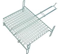 MSV Grille Barbecue rectangulaire avec Pieds Maillage serré 35x40cm Acier Chromé