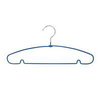 MSV - Lot de 10 Cintres en Acier Plastifié - Grande Solidité, Design antiglisse - Côtés Courbés, Ne se Déforment Pas - Tous Types de Vêtements - 40 cm - Bleu