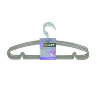 MSV - Lot de 10 Cintres en Acier Plastifié - Grande Solidité et Capacité de Charge, Côtés Courbés, Ne se Déforment Pas - Tous Types de Vêtements - Taupe