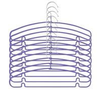 MSV - Lot de 10 Cintres en Acier Plastifié - Grande Solidité et Capacité de Charge, Côtés Courbés, Ne se Déforment Pas - Tous Types de Vêtements - Violet